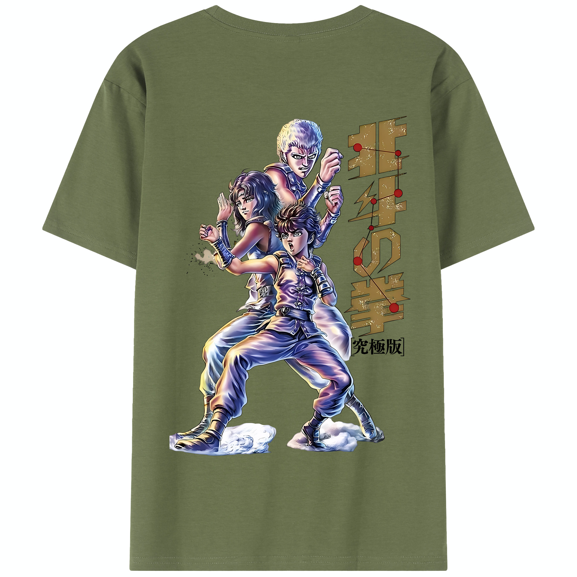 （画像用） 北斗の拳 Fist of the North Star 綿100％半袖Tシャツ（背面プリント）